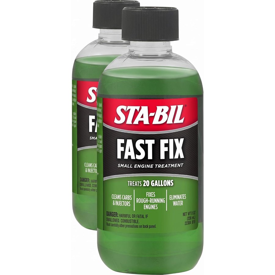 STA-BIL Fast Fix - Small Engine Treatment, Cleans Carburetors and Injectors, Fixes Rough Running Engines, Eliminates Water, Treats Up to 20 Gallons (22304), Green, 8oz (Pack of 2)